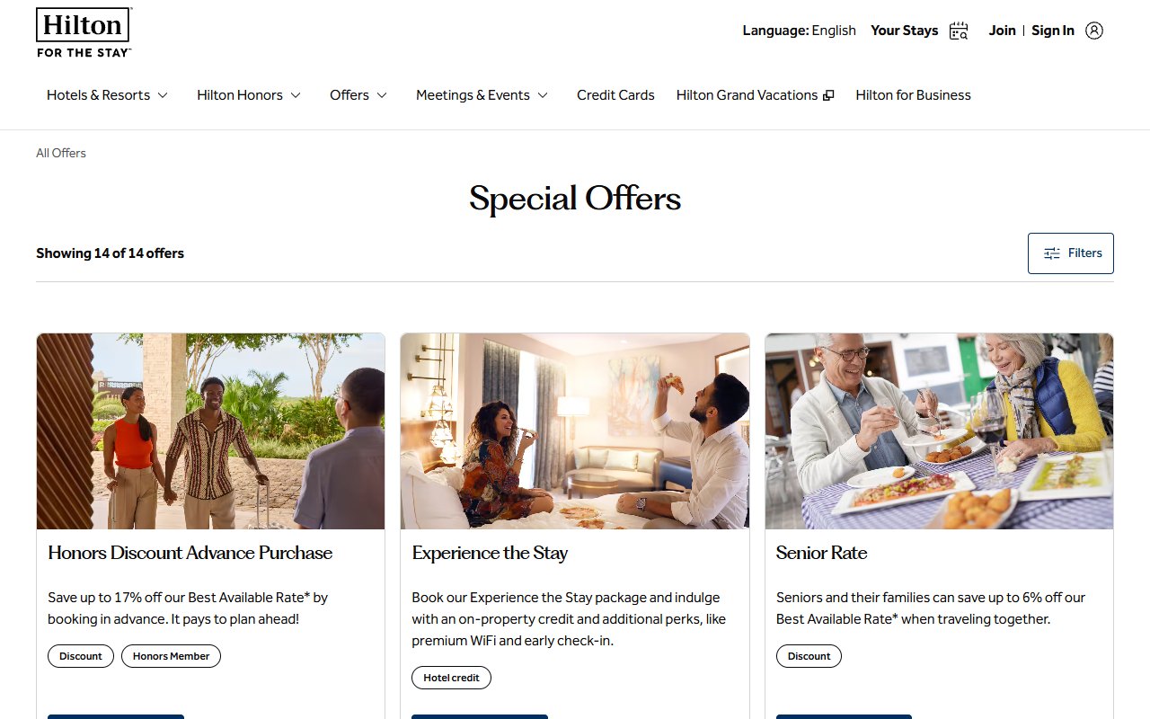 Hilton Honors official site